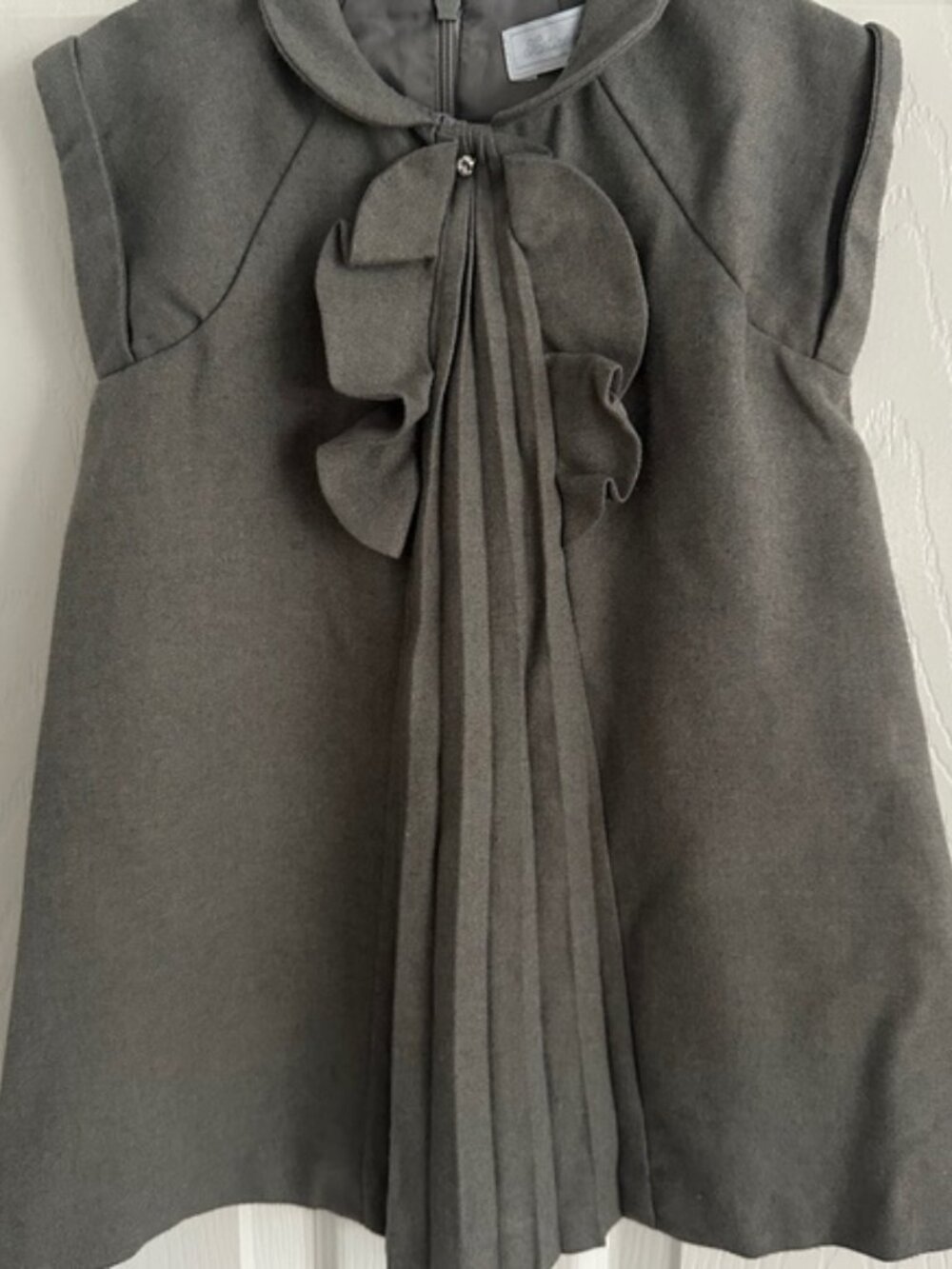 Tartine et Chocolat Toddler Dress Grey Pleated Party Dress 2T